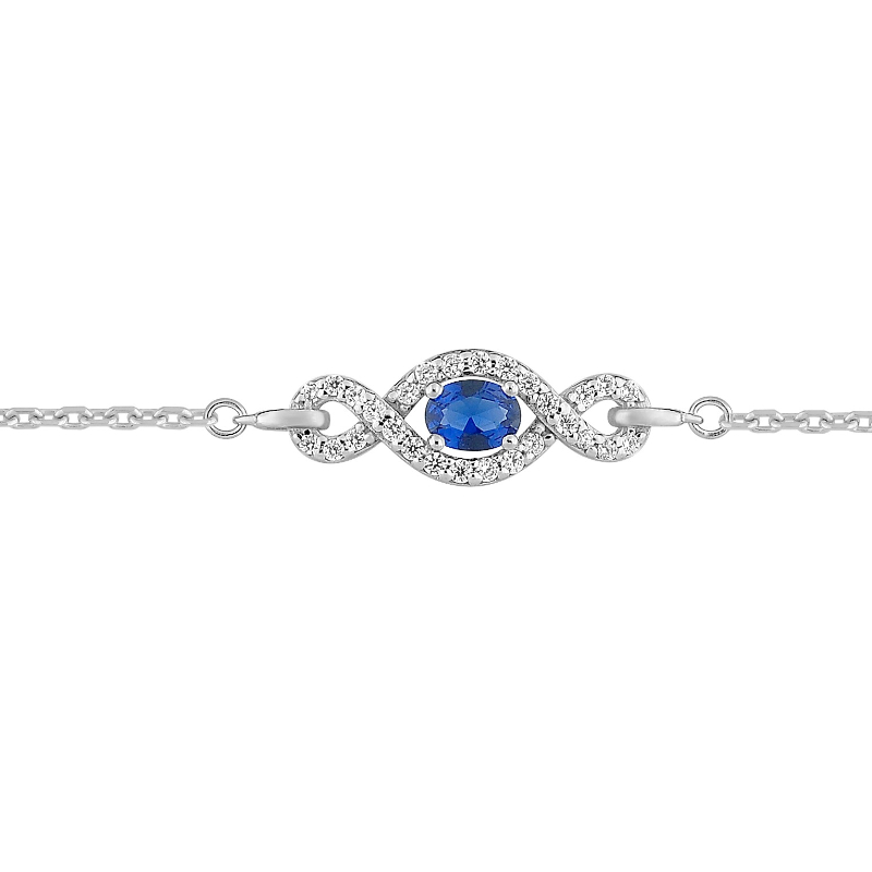 Bracelet Femme Argent 925/1000 et Oxydes de zirconium bleus et blancs CHRISTIAN BERNARD