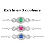 Bracelet Femme Argent 925/1000 et Oxydes de zirconium bleus et blancs CHRISTIAN BERNARD, couleurs