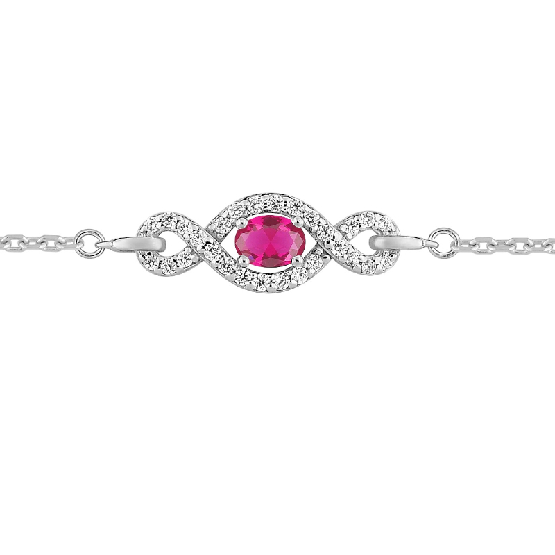 Bracelet Femme Argent 925/1000 et Oxydes de zirconium rouges et blancs CHRISTIAN BERNARD