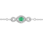 Bracelet Femme Argent 925/1000 et Oxydes de zirconium verts et blancs CHRISTIAN BERNARD