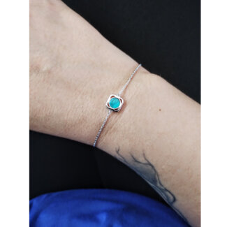 Bracelet Femme Argent 925/1000 et Turquoise MURAT porté