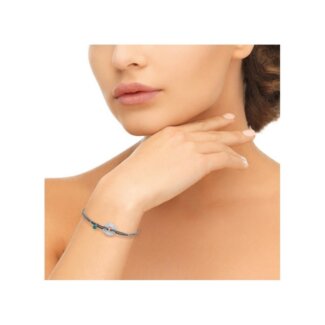 Bracelet Femme Argent 925/1000 et Turquoise cordon réglable MURAT porté