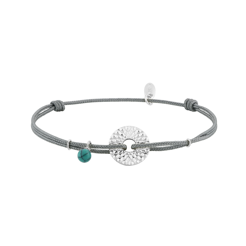 Bracelet-Femme-Argent-et-Turquoise-cordon-reglable-MURAT-303009 Bracelet Femme Argent 925/1000 et Turquoise cordon réglable MURAT