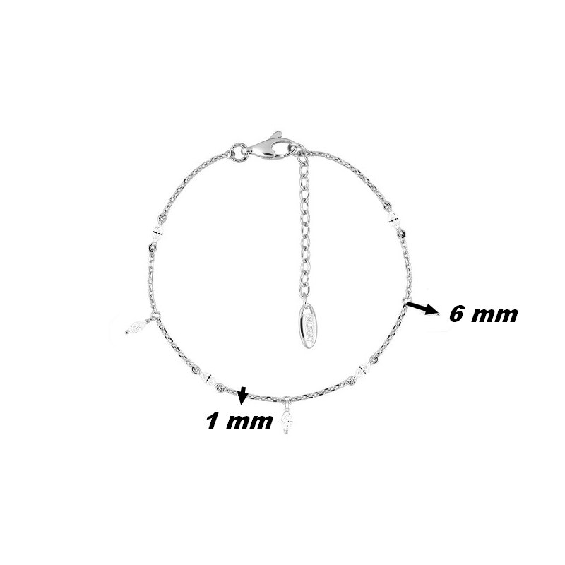 Bracelet-Femme-Argent-et-oxydes-MURAT-303031-1-dimensions Bracelet Femme Argent 925/1000 et Oxydes de zirconium MURAT, dimensions