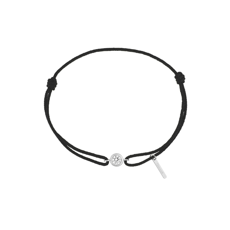 Bracelet-Femme-Or-blanc-et-Diamant-cordon-noir-DIAMANTI-DS4008-21 Bracelet cordon noir avec diamant et or blanc