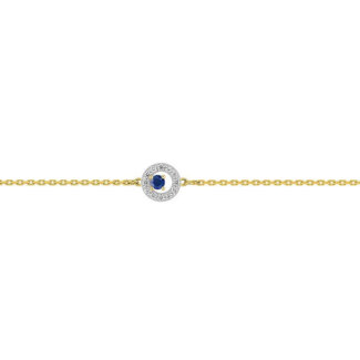 Bracelet Femme Or jaune 750/1000, Rhodium, Saphir et Oxydes de zirconium ROBBEZ MASSON