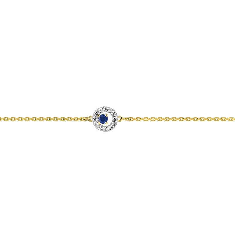 Bracelet-Femme-Or-jaune-750-Saphir-et-oxydes-robbez-masson-4-7076-S3 Bracelet Femme Or jaune 750/1000, Rhodium, Saphir et Oxydes de zirconium ROBBEZ MASSON