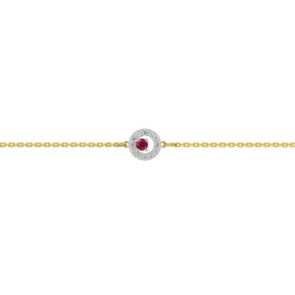 Bracelet Femme Or jaune 750/1000, Rhodium, Rubis et Oxydes de zirconium ROBBEZ MASSON