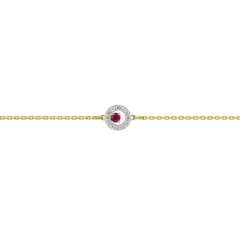Bracelet Femme Or jaune 750/1000, Rhodium, Rubis et Oxydes de zirconium ROBBEZ MASSON