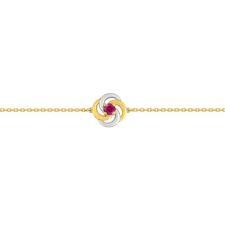 Bracelet Femme Or jaune 750/1000, Rhodium et Rubis ROBBEZ MASSON