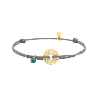 Bracelet Femme Plaqué Or et Turquoise cordon réglable MURAT