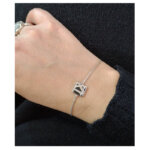 Bracelet Femme carré Argent 925/1000 et Oxydes de zirconium MURAT porté