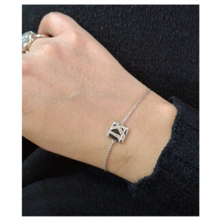 Bracelet Femme carré Argent 925/1000 et Oxydes de zirconium MURAT porté