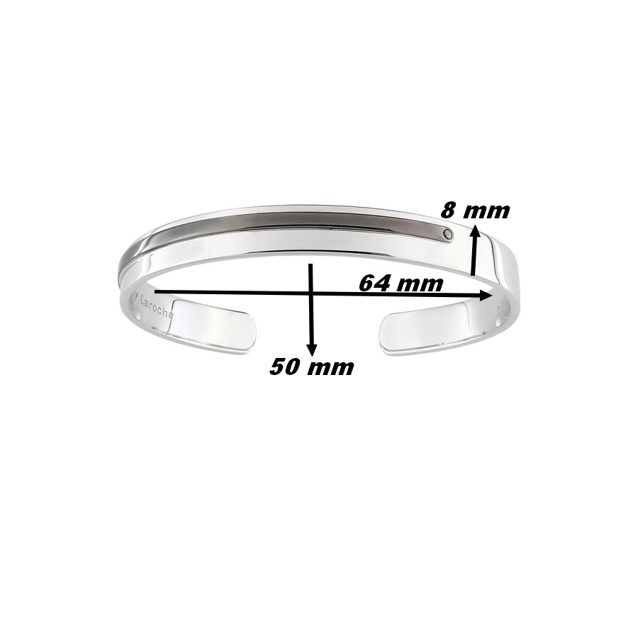 Bracelet-Homme-Guy-Laroche-en-argent-G33038-07-dimensions Bracelet jonc Homme Argent Guy Laroche dimensions