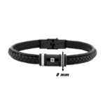 Bracelet-Homme-cuir-Acier-inoxydable-et-Diamant-noir-CARGO-C43058 dimensions