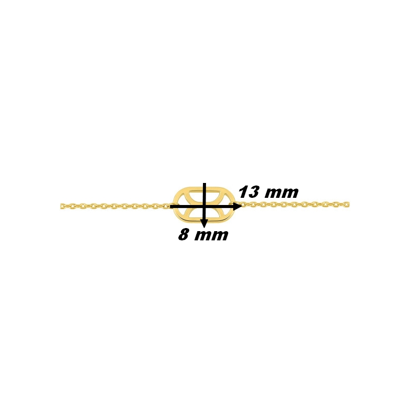 Bracelet graphique Femme Plaqué Or MURAT, dimensions