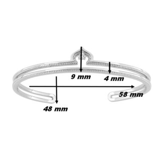 Bracelet jonc royale Femme Argent 925/1000 et Oxyde de zirconium MURAT, dimensions