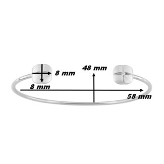 Bracelet jonc Femme Argent 925/1000 et Oxydes de zirconium MURAT, dimensions