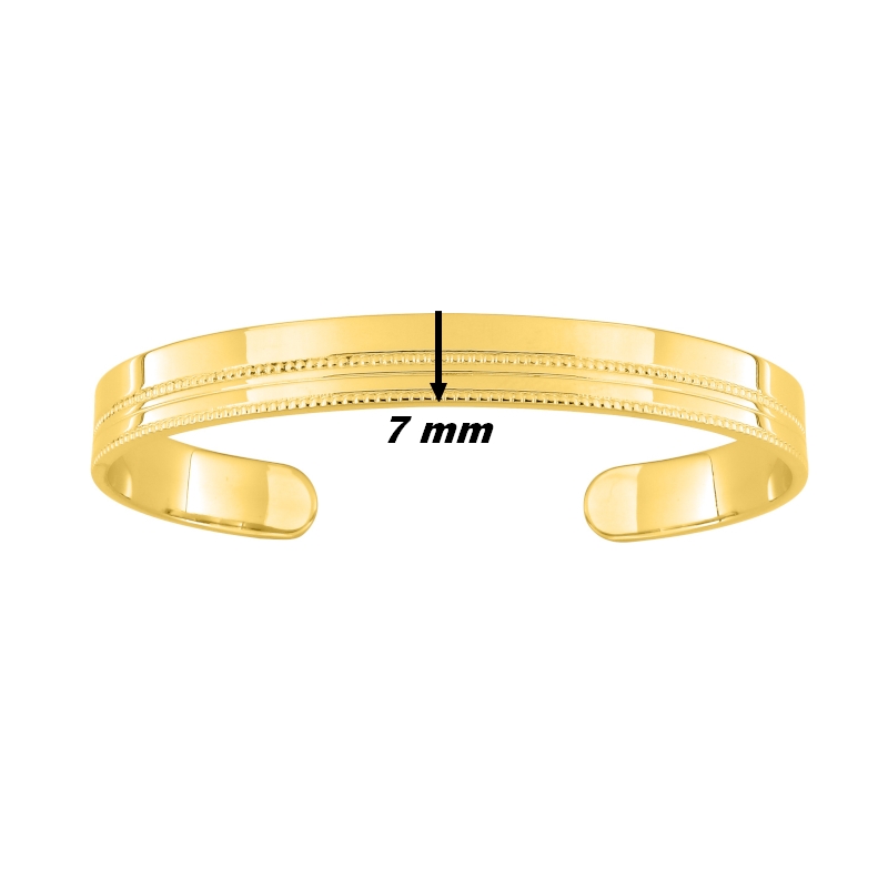Bracelet jonc Femme plaqué or MURAT, dimensions