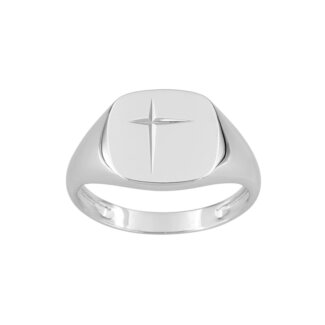 Chevalière Homme Argent 925/1000 motif Croix ROBBEZ MASSON