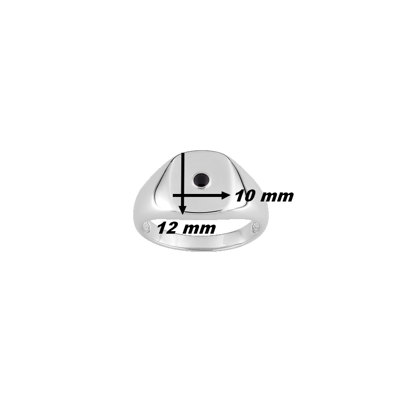 Bague chevalière Homme Argent MURAT, dimensions