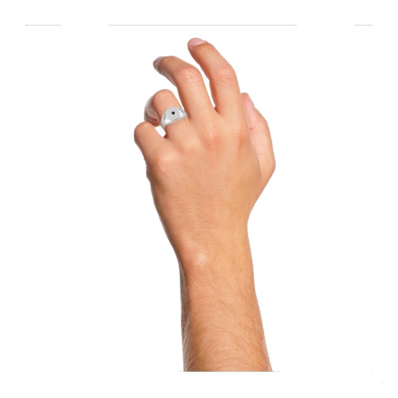Bague chevalière Homme Argent MURAT portée