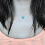 Collier Femme Argent 925/1000 et Turquoise MURAT porté