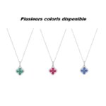 Collier Femme Argent 925/1000 et Oxydes de zirconium blancs et bleus CHRISTIAN BERNARD, couleurs