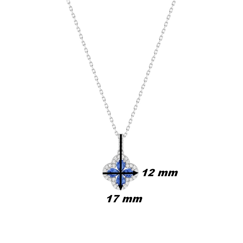 Collier-Femme-Argent-et-oxydes-blancs-et-bleus-christian-bernard-332544-2-dimensions Collier Femme Argent 925/1000 et Oxydes de zirconium blancs et bleus CHRISTIAN BERNARD, dimensions