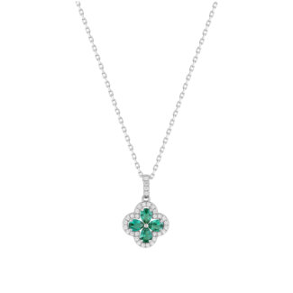 Collier Femme Argent 925/1000 et Oxydes de zirconium blancs et verts CHRISTIAN BERNARD