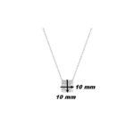 Collier Femme Argent 925/1000 et Oxydes de zirconium carré MURAT, dimensions