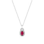Collier Femme Argent 925/1000 et Oxydes de zirconium rouge et blancs CHRISTIAN BERNARD