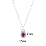 Collier Femme Argent 925/1000 et Oxydes de zirconium rouge et blancs CHRISTIAN BERNARD, dimensions