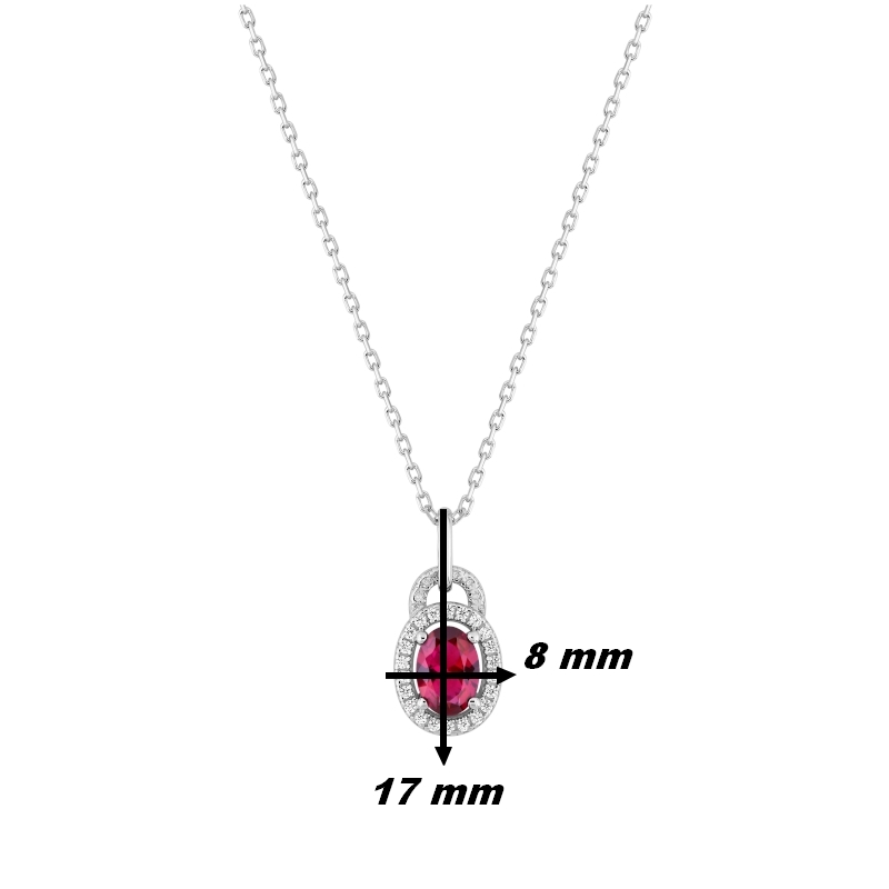Collier-Femme-Argent-et-oxydes-rouge-et-blancs-CHRISTIAN-BERNARD-332546-3-dimensions Collier Femme Argent 925/1000 et Oxydes de zirconium rouge et blancs CHRISTIAN BERNARD, dimensions