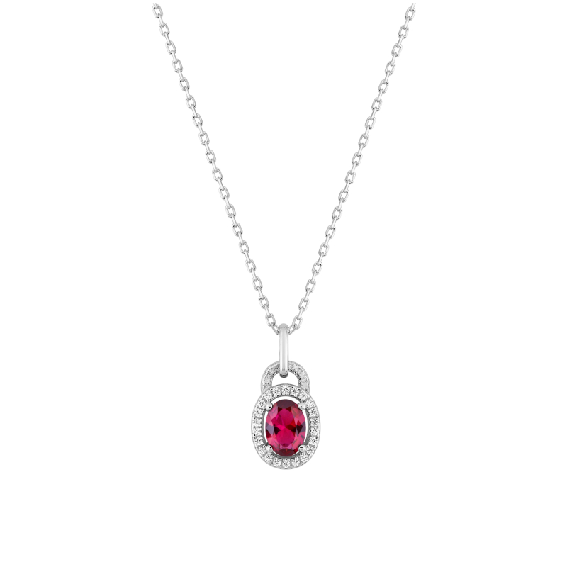 Collier-Femme-Argent-et-oxydes-rouge-et-blancs-CHRISTIAN-BERNARD-332546-3 Collier Femme Argent 925/1000 et Oxydes de zirconium rouge et blancs CHRISTIAN BERNARD