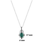 Collier Femme Argent 925/1000 et Oxydes de zirconium vert et blancs CHRISTIAN BERNARD, dimensions