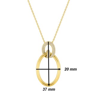 Collier Femme Plaqué Or et Oxydes de zirconium MURAT, dimensions