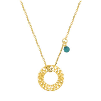 Collier Femme Plaqué Or et Turquoise MURAT