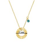 Collier Femme Plaqué Or et Turquoise MURAT, dimensions