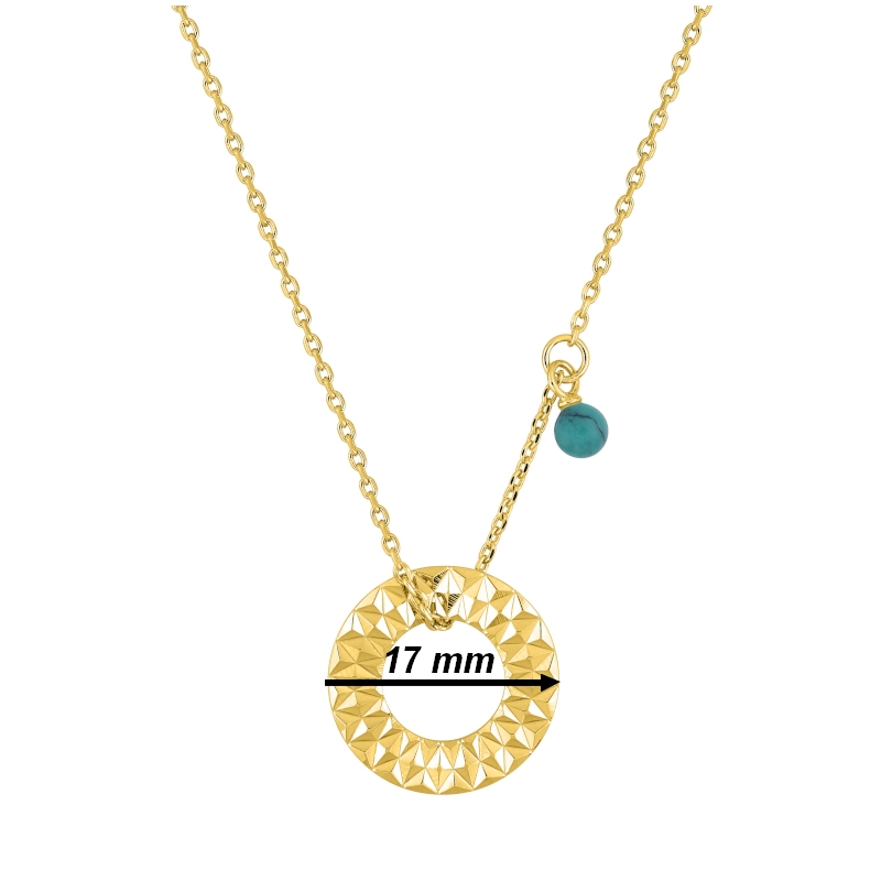 Collier-Femme-Plaque-Or-et-Turquoise-MURAT-102009-dimensions Collier Femme Plaqué Or et Turquoise MURAT, dimensions