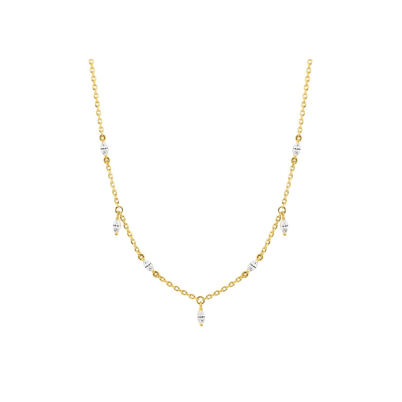 Collier-Femme-Plaque-Or-et-oxydes-MURAT-102031-1 Collier goutte Femme Plaqué Or et Oxydes de zirconium MURAT