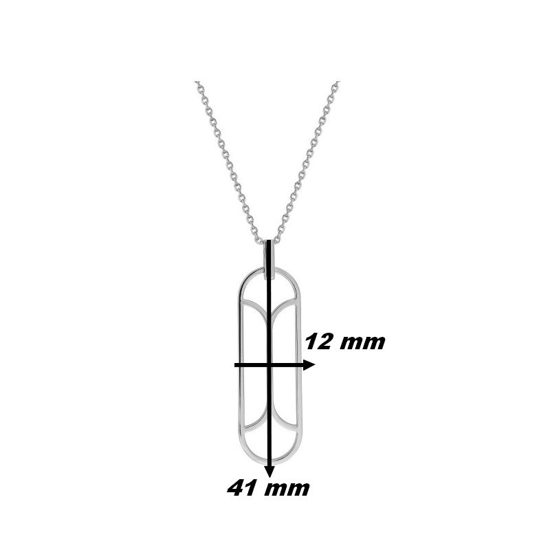 Collier-Femme-graphique-Argent-MURAT-302002-dimensions Collier Femme long graphique Argent 925/1000 MURAT, dimensions