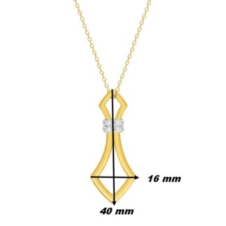 Collier long Femme Plaqué Or et Oxydes de zirconium MURAT, dimensions
