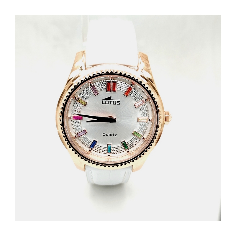Montre-Femme-cuir-blanc-LOTUS-18901-1 Montre Femme cuir blanc Acier inoxydable LOTUS 18901/1
