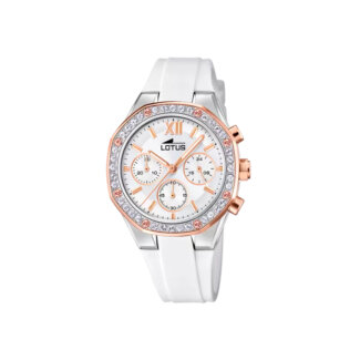 Montre LOTUS Femme Acier inoxydable et caoutchouc blanc 18875/1