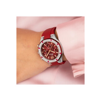 Montre LOTUS Femme Acier inoxydable et caoutchouc rouge 18875/3 portée
