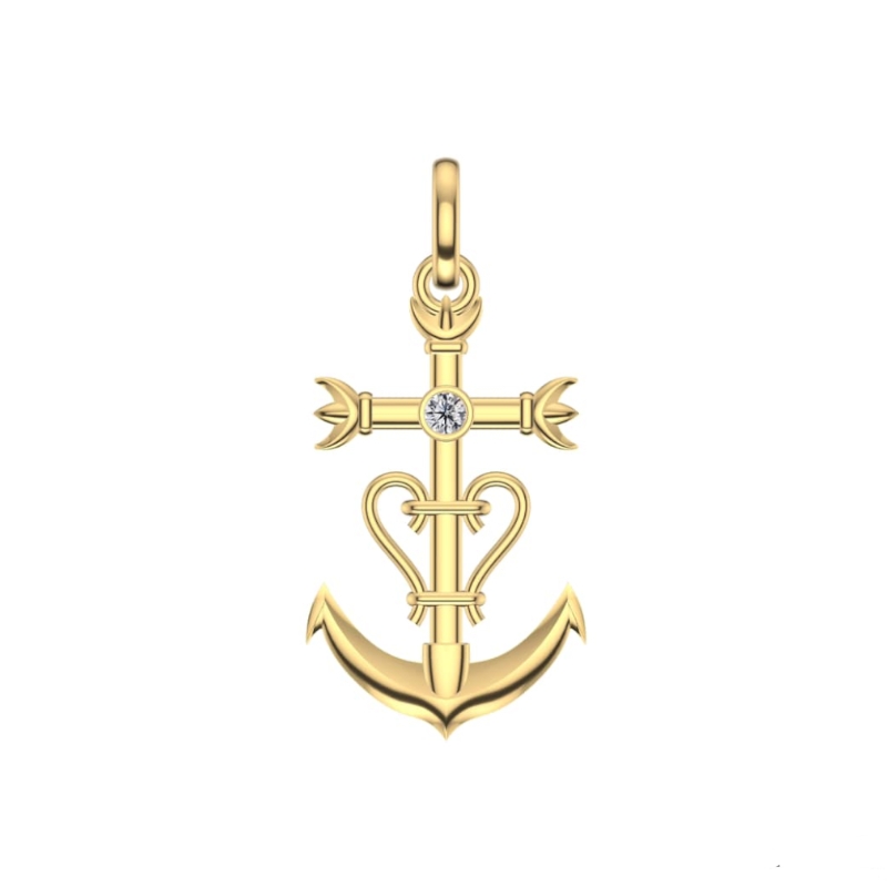Pendentif-croix-de-Camargue-Or-jaune-et-Diamant-THOMAS-JAVON-CCDT