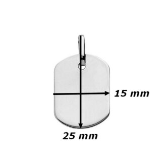 Pendentif Plaque tonneau Or blanc 750/1000 ROBBEZ MASSON, dimensions