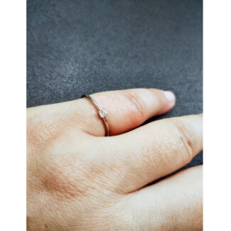 Solitaire Or blanc 750/1000 et Diamant MY LITTLE DREAM by THOMAS JAVON porté