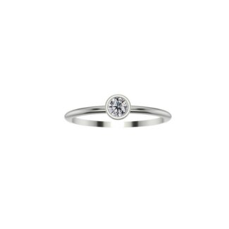 Solitaire Or blanc 750/1000 et Diamant MY LITTLE DREAM by THOMAS JAVON